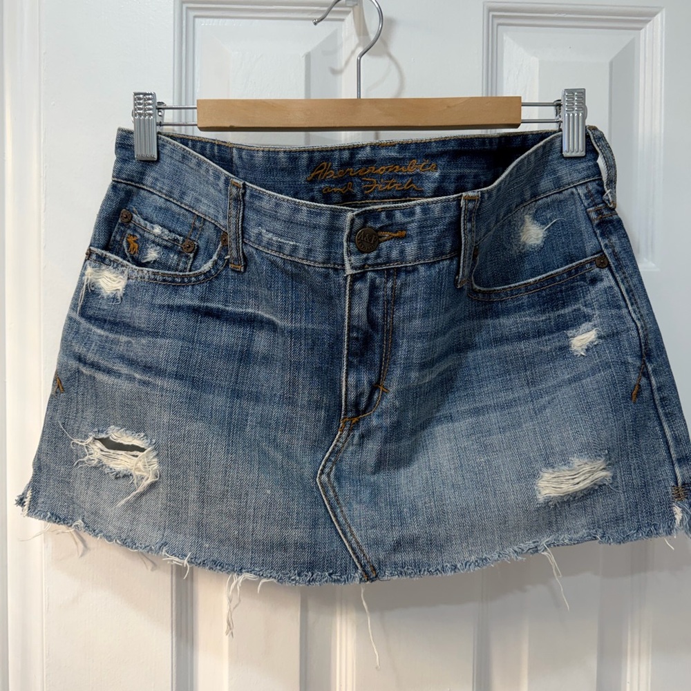 VINTAGE Abercrombie and Fitch Denim Mini Skirt